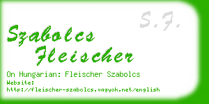 szabolcs fleischer business card